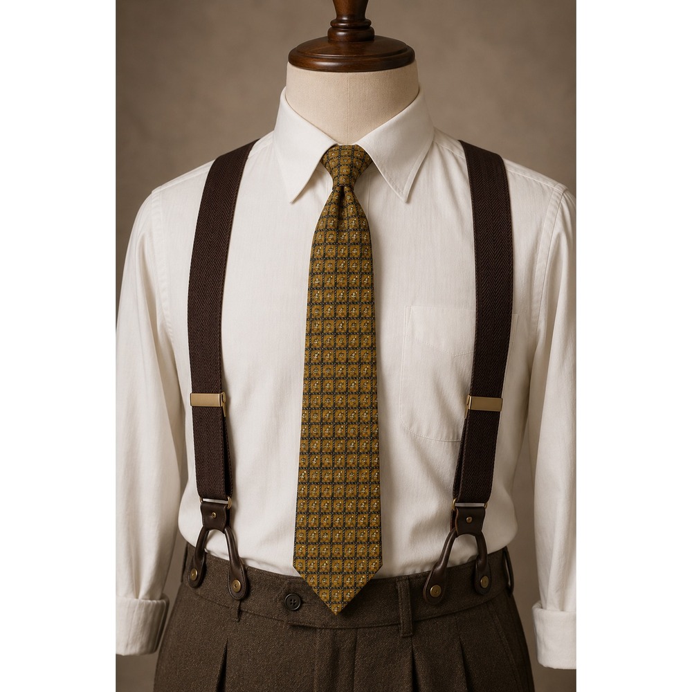 Silk Salvatore Ferragamo Made In Italy Designer Gold Chess/Checkers Tie